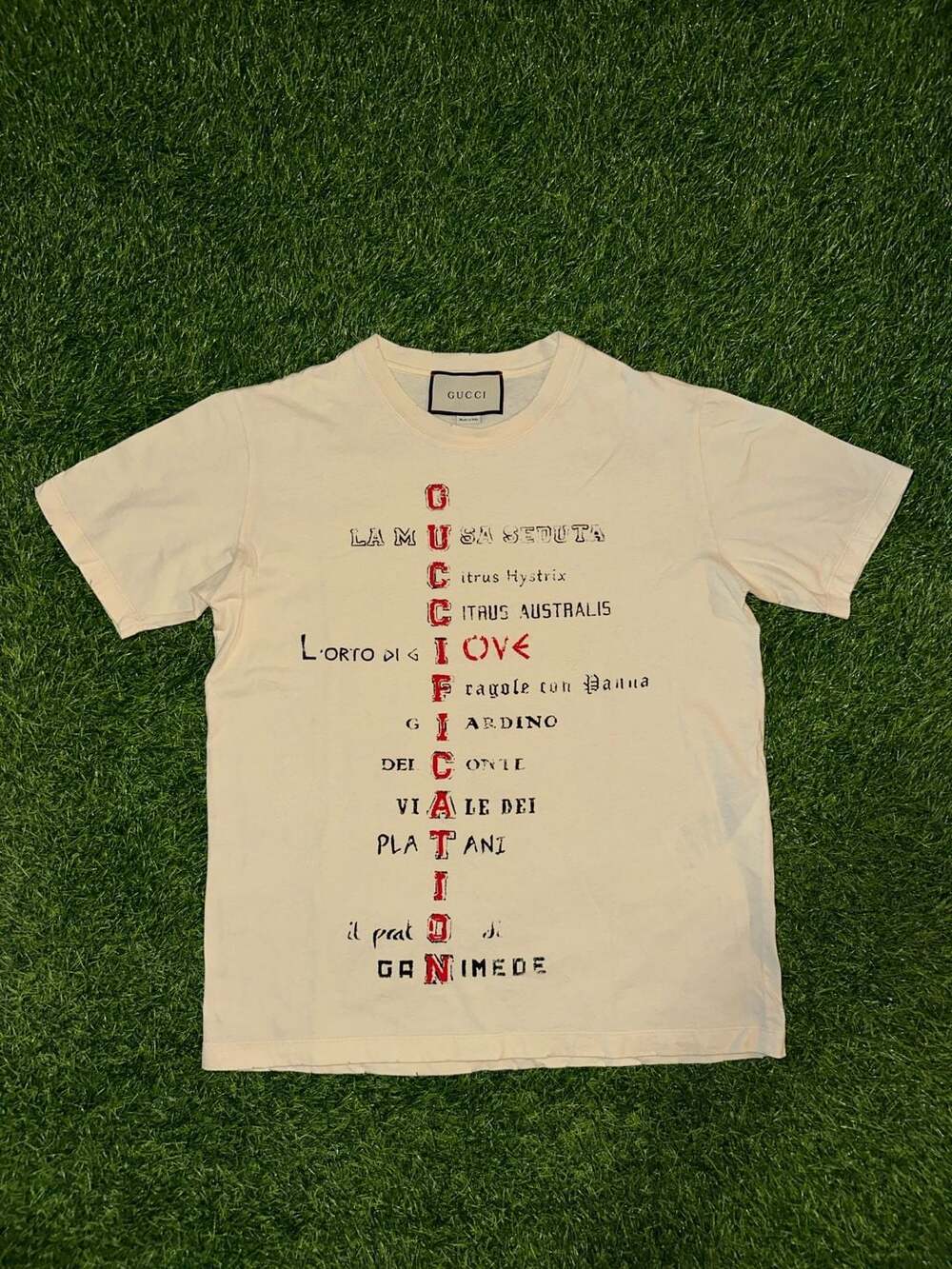 Gucci Guccification Graphic T-Shirt Off White Size Small